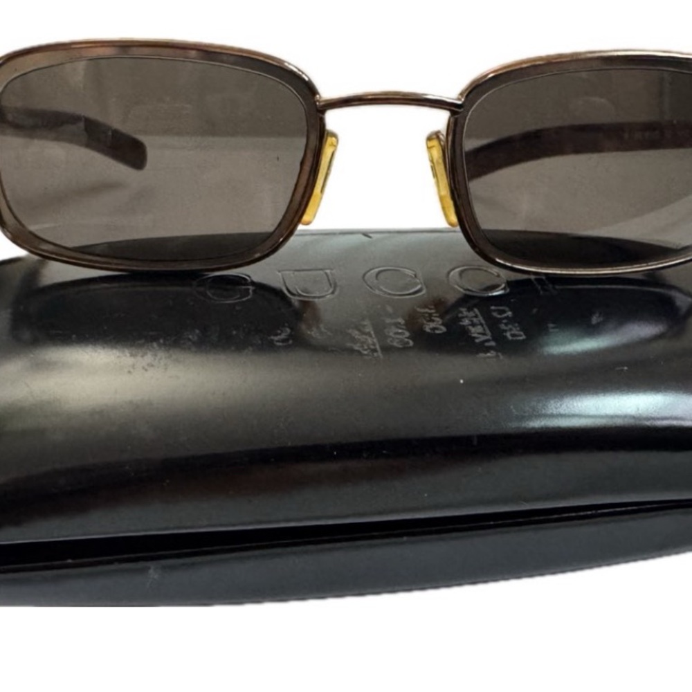 Gucci Women's Brown Frame Sunglasses with Gray Lenses